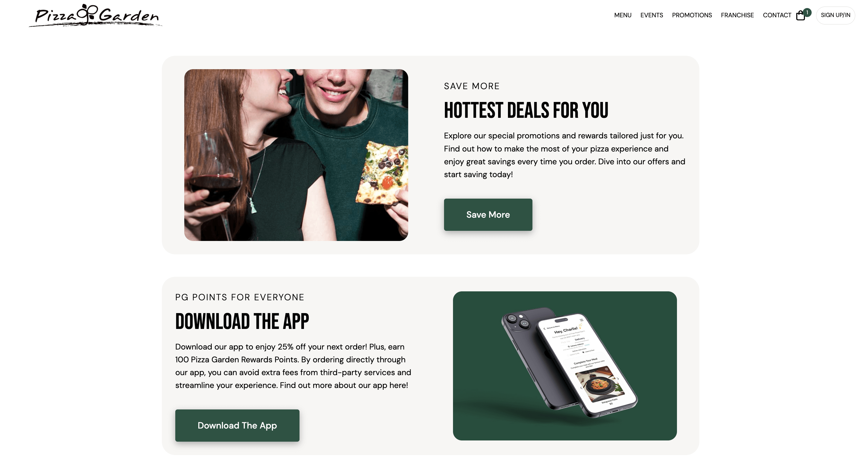 Pizza Garden Website